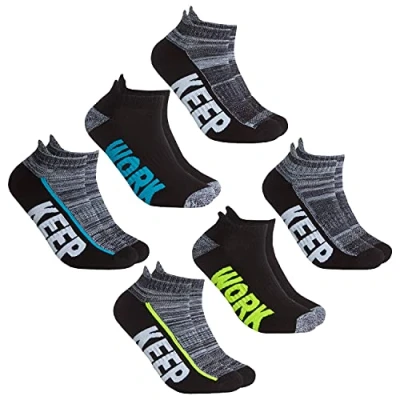 Image of Metzuyan 6 Pairs Boys Kids Childrens Trainer Liner Walk Run Jog Low Cut Ankle Socks Yellow Blue Size 4