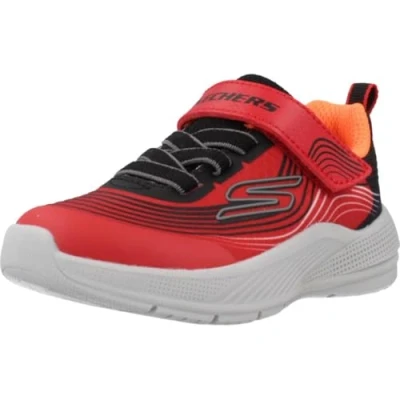 Image of Skechers Boys Microspec Advance Sneaker, Red Black, 4 UK Child