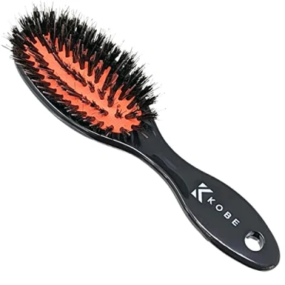 Image of Kobe K80 Series Professional Dual Bristle Cushion Paddle Brush Boar Hair Smoothing for Blow Dry, Detangling &amp; Straightening (Small)