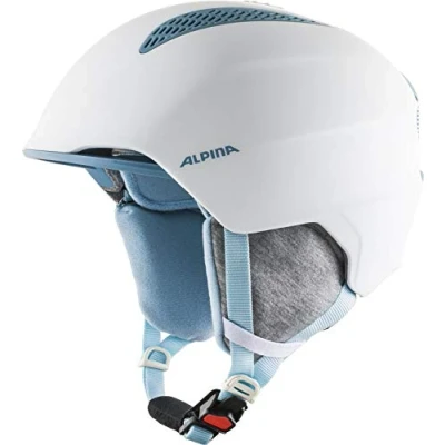 Image of ALPINA Unisex Children, GRAND JR ski helmet, white skyblue, 51 54 cm