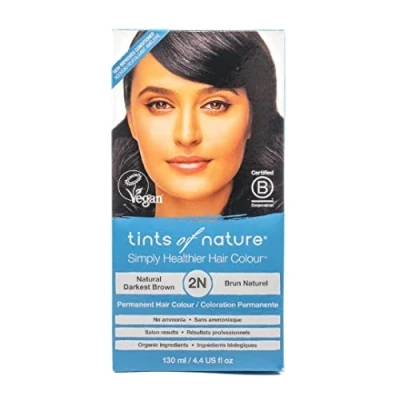 Image of Tints of Nature 2N Natural Darkest Brown Permanent Hair Dye, Nourishes and Covers Greys, Ammonia Free, 130ml