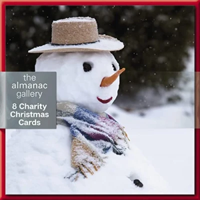Image of Pack of 8 The Jolly Snowman Mini Charity Christmas Cards Multiple Charities ASCX9830