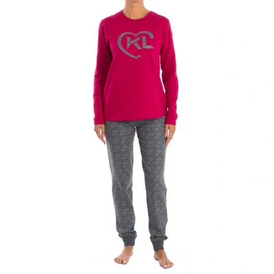 Image of Kisses&amp;Love Womenss winter pajamas KL45223 Pink Cotton Size X Large