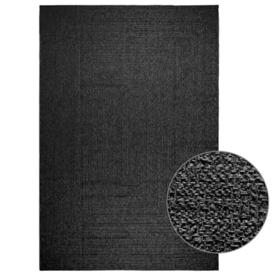 Image of vidaXL Rug ZIZUR Anthracite 240x340 cm Jute Look Indoor and Outdoor