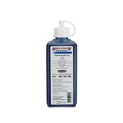Image of Schmincke AERO COLOR® Professional, Sapphire blue 250 ml, 28403027, highly liquid, brilliant acrylic colour for painting, airbrush, mixed media, ink
