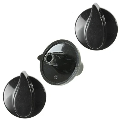 Image of Belling Genuine Solitaire Country Chef Oven Cooker Hob Black Control Switch Knobs (Pack of 3)
