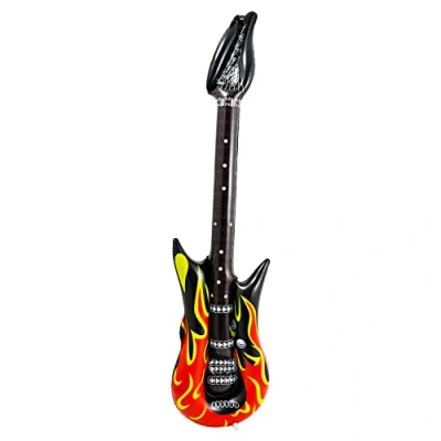 Image of AOVNA 35 Inch Inflatable Rock Guitar Flame Design Fancy Dress Punk Rocker Party Accessories