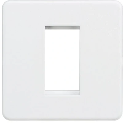 Image of Knightsbridge SF1GMW Screwless 1G Modular faceplate Matt White