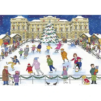 Image of Alison Gardiner Traditional Card Advent Calendar Large Christmas Ice Skating