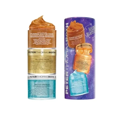 Image of Peter Thomas Roth Mask Blast Off Set Enzyme Mask, 24K Gold and Hyaluronic Gel Exfoliation, Brightening, Anti Aging, Hydration 3 piece for All Skin Types