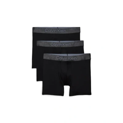Image of Calvin Klein 3 Pack Brushed Cotton Blend Jersey Boxer Briefs S