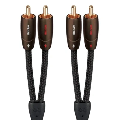 Image of AudioQuest 1.5m Big Sur RCA Audio Cable 2x Black Cables (2x RCA, Copper, 1.5m, Black)