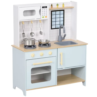 Image of AIYAPLAY Play Kitchen, Kids Kitchen Playset with Light &amp; Sound Stove