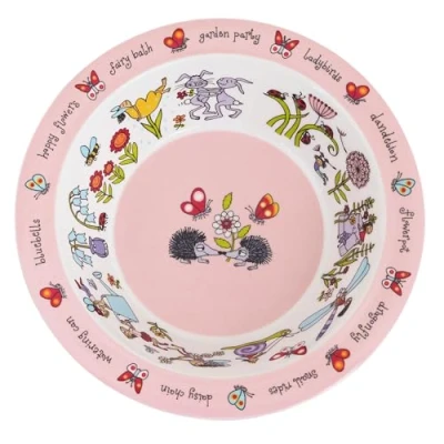 Image of Tyrrell Katz Kids Secret Garden Printed Bowl in Melamine Dishwasher Safe Children&#039;s Dish Outdoor Dining Tableware Everyday Plate 16.5 cm