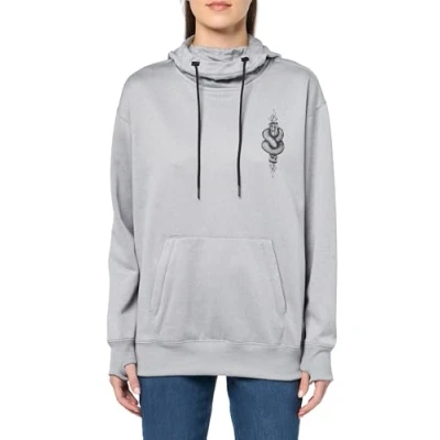 Image of Volcom Women&#039;s Riding Hydro Hoodie Fleece Snowboard Ski Sweatshirt, Heather Grey S5
