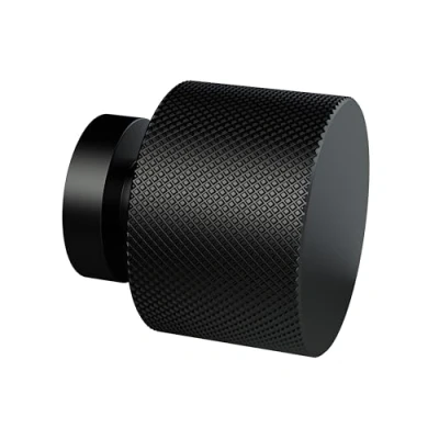 Image of Balterley Knurled Indented Round Knob, 30mm Matt Black