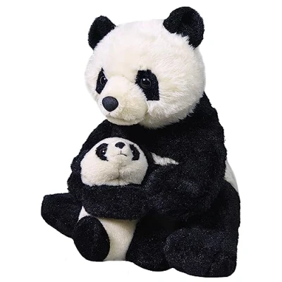 Image of Wild Republic Mom and Baby Panda Plush, Stuffed Animal, Plush Toy, Gifts For Kids, 12 Inches,