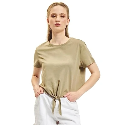 Image of ONLY Women&#039;s ONLMAY S/S Short Knot TOP JRS T Shirt, Mermaid, L