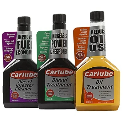 Image of Carlube 3 Pack Diesel Treatment Injector Cleaner Oil Set 300ml