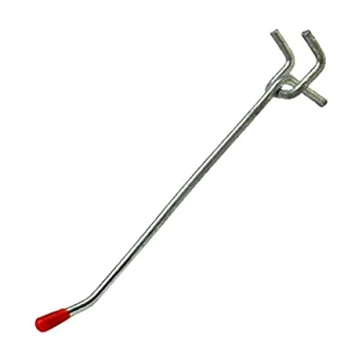 Image of Merriway BH02665 (10 Pcs) Single Heavy Duty Pegboard Hook 150 mm (6 Inch) for 25 (1 Board, Bright Zinc Plated Pack of 10 Pieces