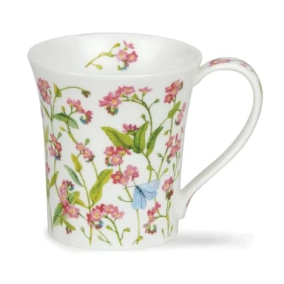 Image of Dunoon Jura 0.21 Litre Fine Bone China Mug Forget Me Knots (Pink)