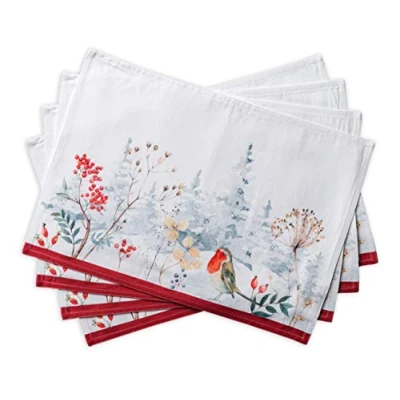 Image of Maison d&#039; Hermine Morzine 100% Cotton Placemats Set of 4 for Dining Table, Kitchen, Wedding, Daily Use, Dinners, Thanksgiving Parties, Christmas (33cm x 48cm)