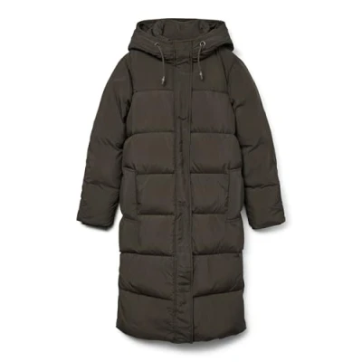 Image of VERO MODA Women&#039;s Vmericaholly Noos Long Down Jacket Coat, Beige, XS