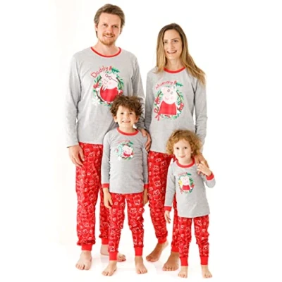 Image of Peppa Pig Christmas Family Pyjamas George Mummy Daddy Festive PJs Set For Women Men Baby Toddlers Kids Eve Box Gift XXL