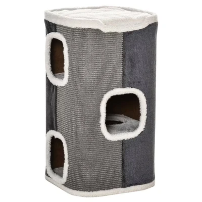Image of PawHut Cat Barrel Kitten Tree Tower Sisal Scratching Furniture Climbing Frame