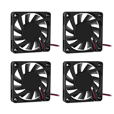 Image of DORHEA 4PCS Dual Ball Bearings Fan 60x60x10mm DC 12V 6010 Brushless Cooling Fan, Replacement Bearing 60mm 10mm for DIY PC Computer Case 2 Pin (Pack of 4Pcs)