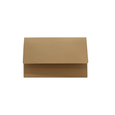 Image of Legal Filing Ref 713600 3/4 Flap Pocket Wallet, Box of 50, Made from 315gsm Strong Recycled Manilla, Will Hold A4 &amp; Foolscap Documents, 36.5 x 24 cm in Size, Buff