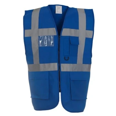 Image of Yoko Men&#039;s Yk002/Hvw801 Multi Functional Executive Hi Vis Waistcoat Royal, Medium