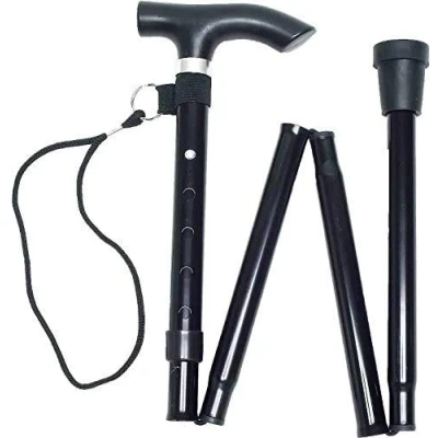 Image of DevWoo Folding Cane Walking Stick, Flexible and Durable Aid, Collapsible Stick Mobility Adjustable from 33 37 inches, Healthcare Sleek Ergonomic &amp; Comfortable Handles