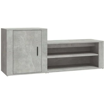Image of vidaXL Shoe Cabinet Concrete Grey 130x35x54 cm Engineered Wood