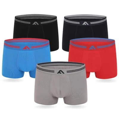 Image of FM London Mens Super Soft Bamboo (5 pack) Boxer Shorts, Light Assorted, L UK