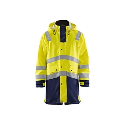 Image of Blakläder 432620053389M High Vis Raincoat &quot;level 3&quot;, Yellow/Navy Blue, M
