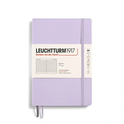 Image of LEUCHTTURM1917 365498 Notebook Medium (A5), Softcover, 123 Numbered Pages, Lilac, Ruled