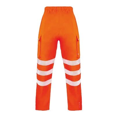 Image of BeeSwift Deltic Hi Vis Overtrouser Water Repellent PPE Safety Workwear Personal Protective Clothing Outerwear Work Outdoor Wear Orange Medium
