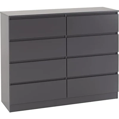 Image of Seconique Malvern 8 Drawer Chest in Grey