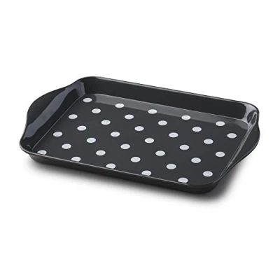 Image of Zeal G200T Mini Serving Tray, Dotty Design 18cm x 14cm Dark Grey