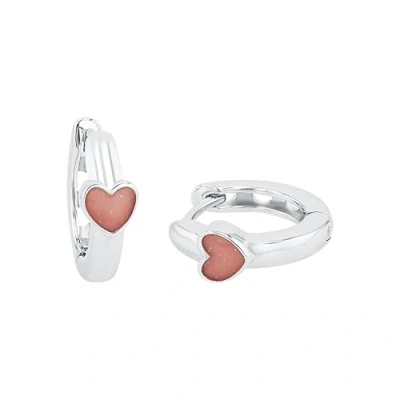 Image of Prinzessin Lillifee Orecchini a cerchio per bambine in argento sterling 925, 1,2 cm, rosa, cuore, forniti confezione regalo gioielli, 9049219