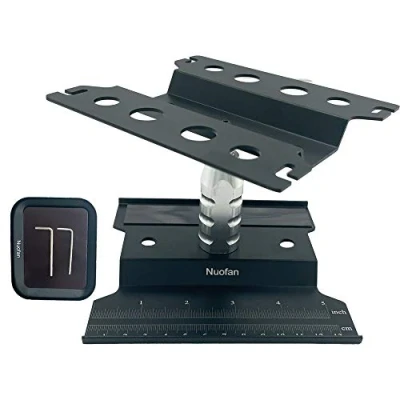 Image of Nuofan RC Car Work Stand, Aluminium, 360 Degree Rotation, for 1/8, 1/10, 1/12, 1/16 Traxxas, Axial, Arrma, Redcat, Losi Crawler, Monster Truck, Buggy (Black, Adult)