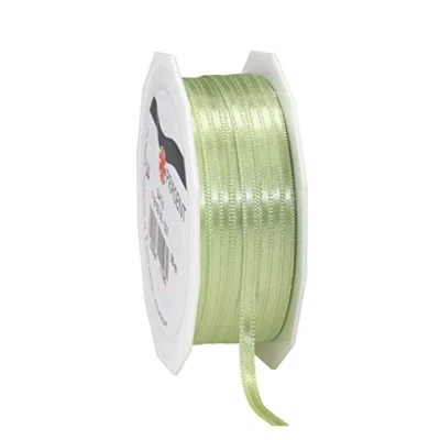 Image of Präsent Satin Ribbon Pastel Green 3 mm Width, 50 m Length