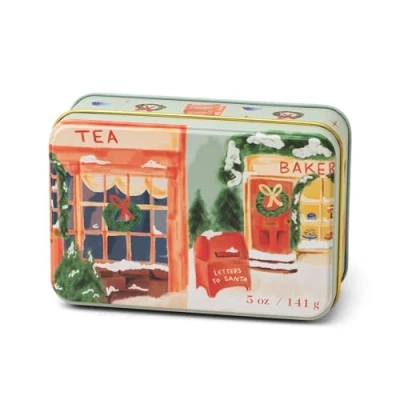 Image of Paddywax Holiday Candles Small 2 Wick Scented Soy Wax Candle in Tin, 5 Ounce, Sweet Orange + Fir
