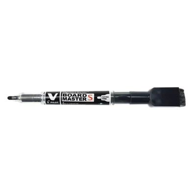 Image of Pilot V Board Master S 3.5 mm Tip Extra Fine Whiteboard Marker with Eraser Black (Box of 10)
