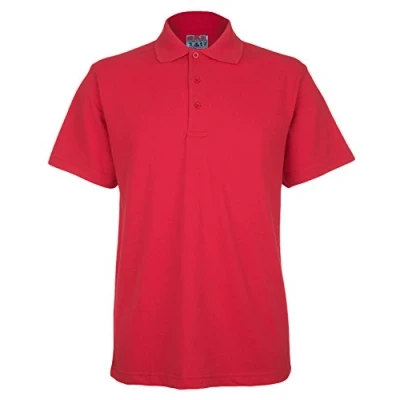 Image of BKS Mens Active Pique Polo T Shirt Size S to 4XL Sports Work Leisure (Small, Red)