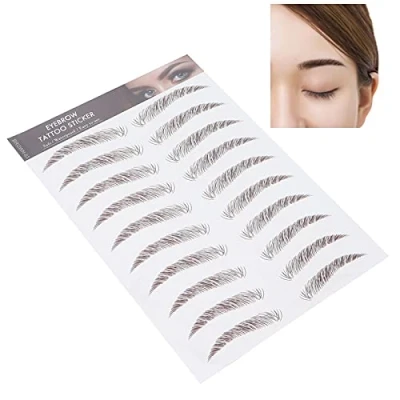 Image of Eyebrow Transfers, Tattoo Sticker Transfer for Women,Eyebrows Stickers Waterproof Long Lasting False Tattoos Peel Off Instant Women Girls Makeup(BROWN 03)