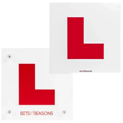 Image of BITS4REASONS PROFESSIONAL GRADE L PLATES KIT MAGNETIC &amp; GLASS WINDOW APPLICATION NO ADHESIVE HEAVY DUTY REUSABLE USED ON OUR OWN DRIVING SCHOOL CARS