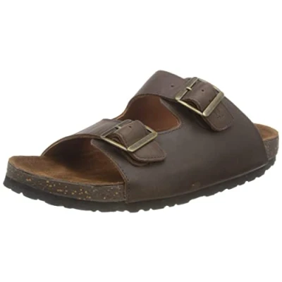 Image of Hush Puppies Men&#039;s Nash Slider Slide Sandal, Brown, 9 UK