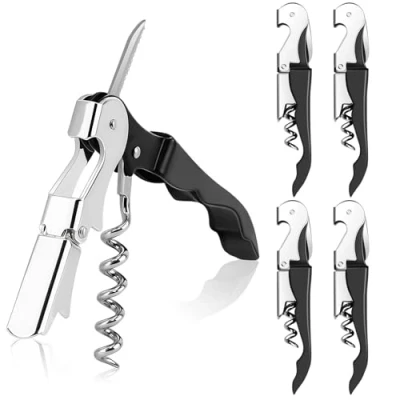 Image of Coosion Waiter&#039;s Corkscrew, Wine Opener with Foil Cutter, Friend, Professional Key for Servers, Bottle Opener, Beer Accessory (5 Pack)